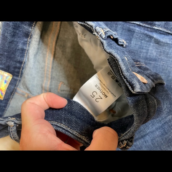 Mother looker ankle fray dark wash jeans - Picture 5 of 8